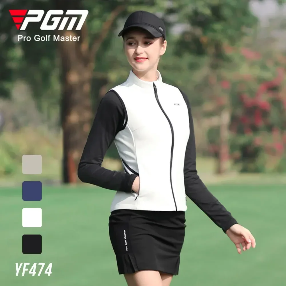 PGM Golf Vest Women's Autumn and Winter New Windproof and Warm Clothing Windproof and Warm Fabric Clothing Vest