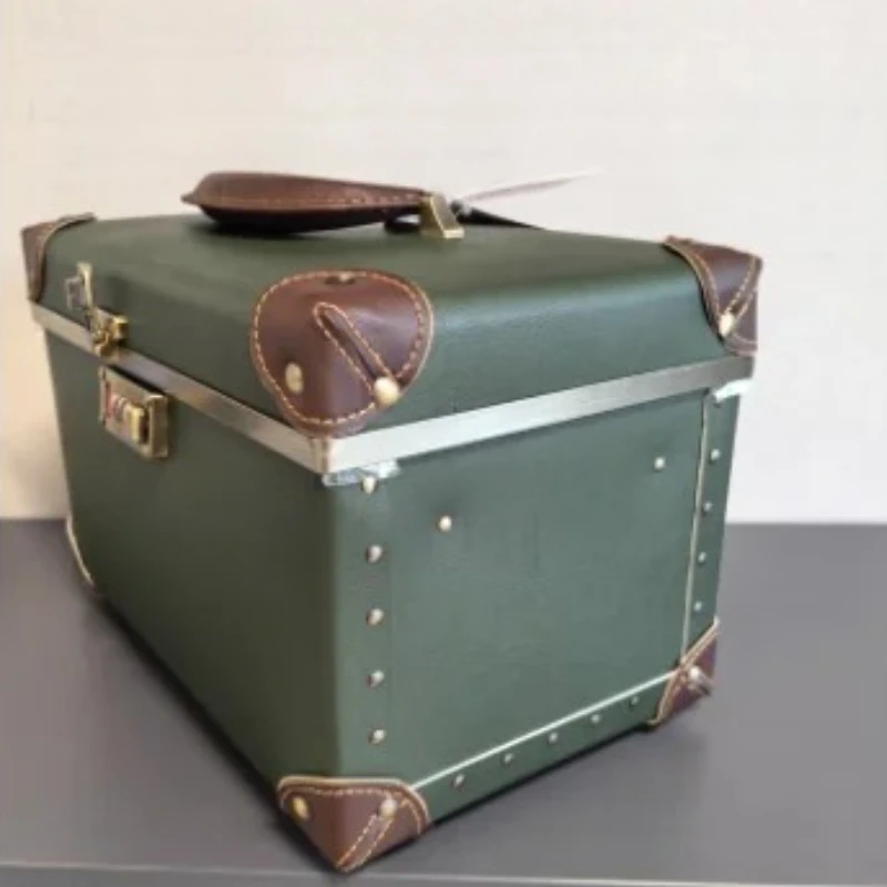 

Portable Handheld Storage Bag for Women‌ Vintage Cosmetic Case - Large Capacity Travel Makeup Organizer with Password Lock,