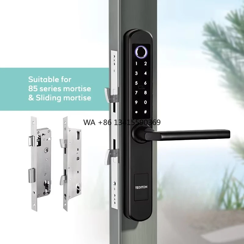 

Tediton Waterproof Tuya Wifi Outdoor Fingerprint Code 304 Stainless Steel Waterproof Smart Door Lock