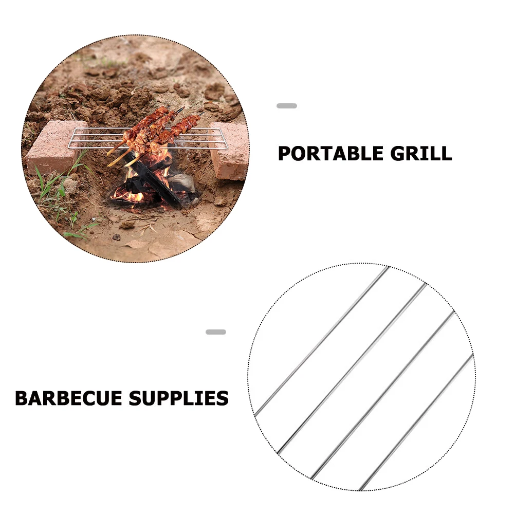 

1 Set Stainless Steel Barbecue Grill Rack Outdoor Portable Camping Cooking Pot Holder Food Cooling Stand Multi-Function Mesh