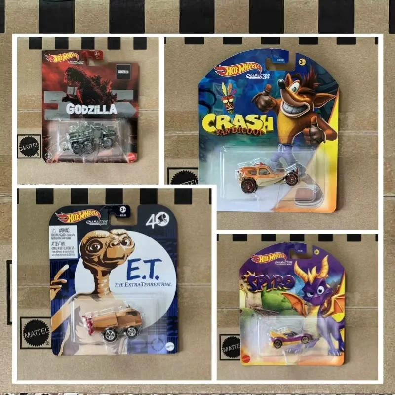 

Hot Wheel Mattel Toys Cars For Kids Classic Character Theme Series Jawa Godzilla Sonic Spyro Car Model Collection Birthday Gifts