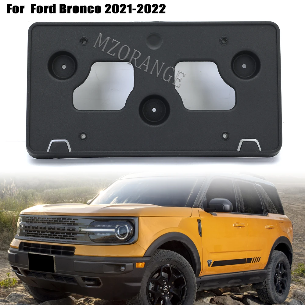 Front License Plate Bracket Frame Holder for Ford Bronco 2021 2022 Inserts Cover Mounting M1PZ17A385AA Black Car Accsesories