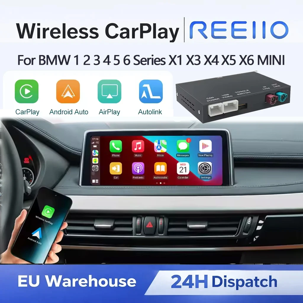 CarPlay sans fil pour système BMW NBT CIC EVO F20 F22 F30 F32 F56 F15 F16 F25 F26 F48 F01 F10 MINI Android Auto Link Navigation