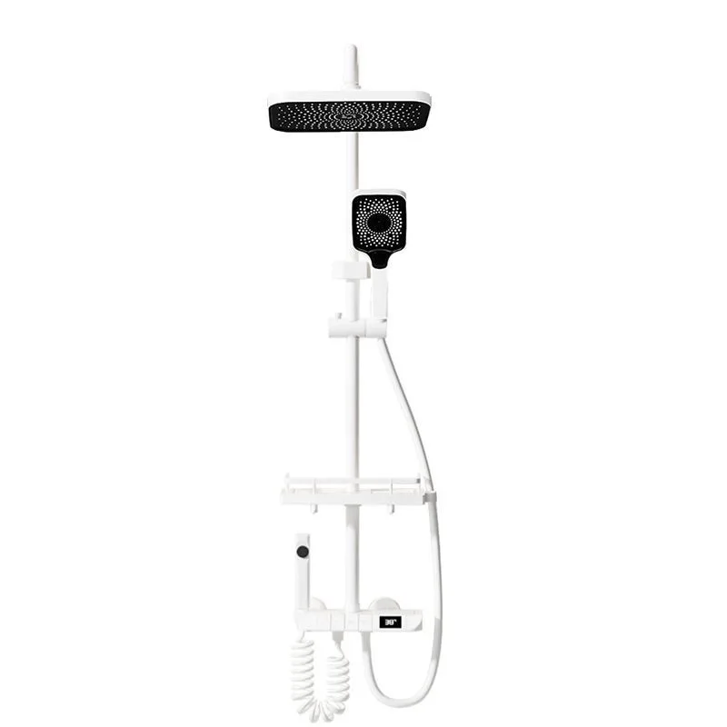 Aluminum Shower Set Digital Display Shower Set  Piano Button With Ambient Light Bathroom Faucets Shower Head Kit