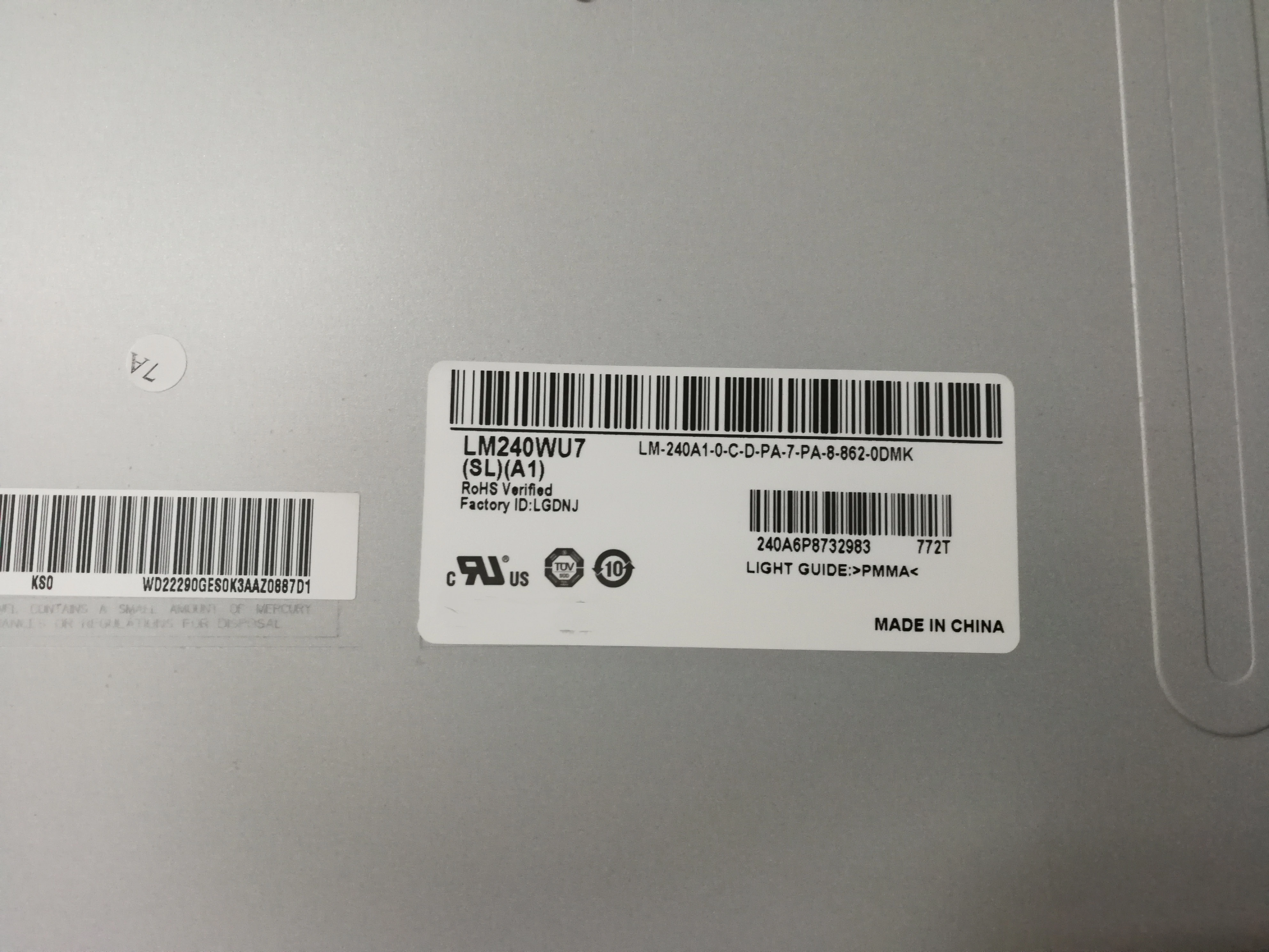 Оригинальный 24-дюймовый промышленный экран LM240WU7-SLA1, протестирован на складе LM240WU7-SLB1 LM240WU7-SLB3 LM201W01-SLA1