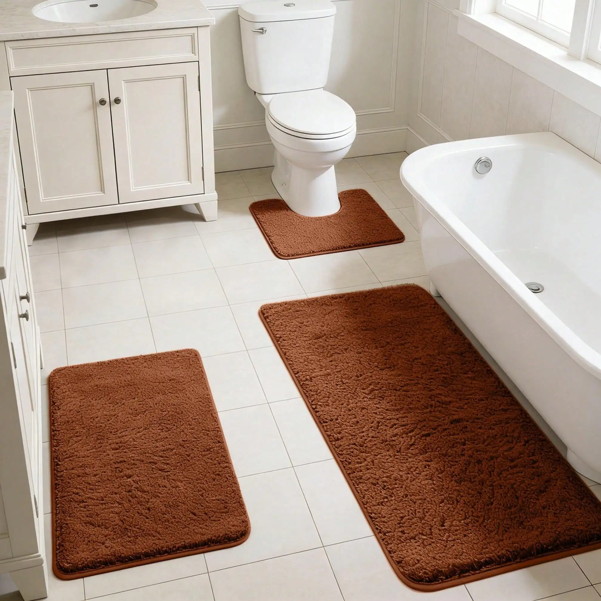 3-Piece Memory Foam Bath Mat Set 7