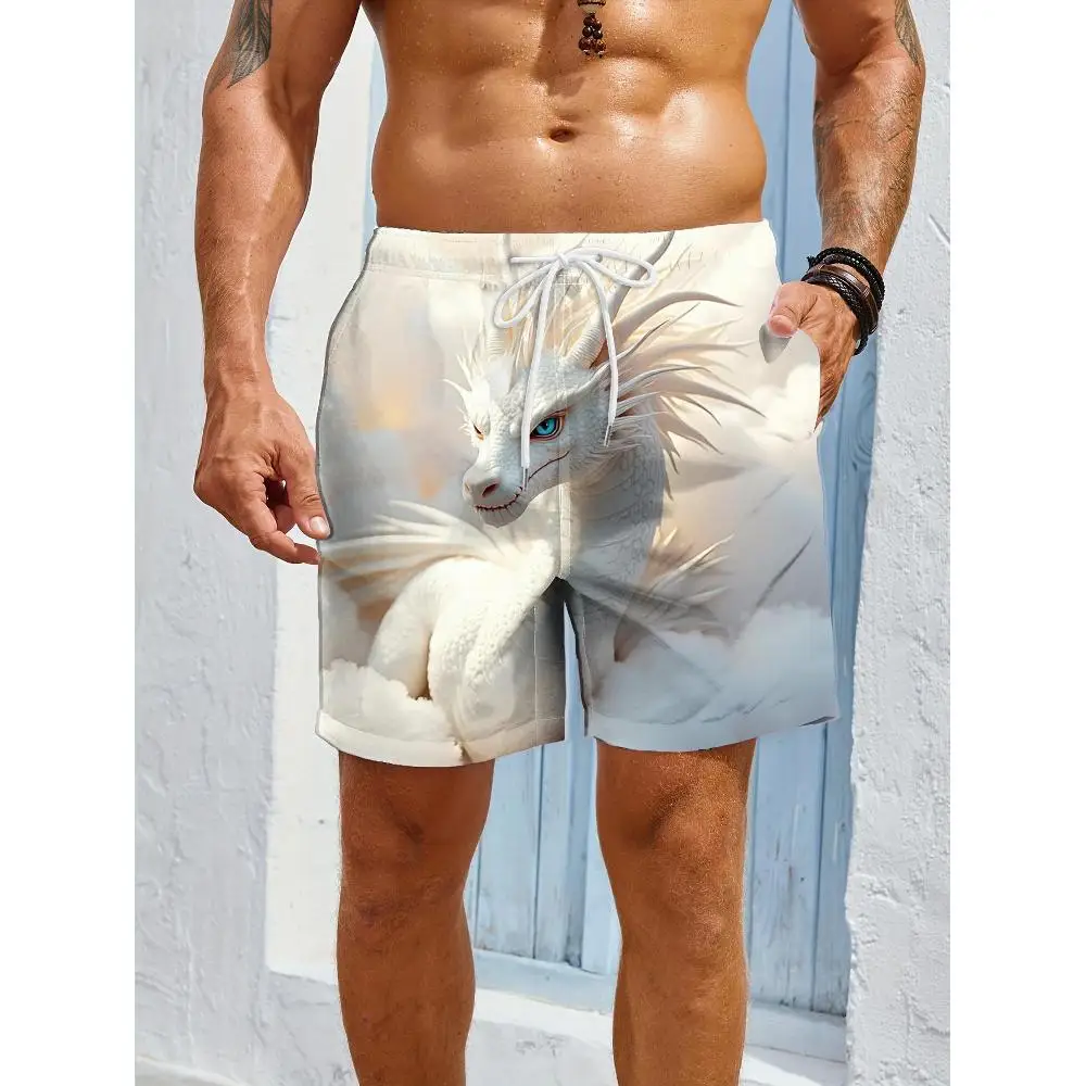 

1pcs Men's Short swim trunks2026 Summer 3D Printed Short sleeve Polyester Quick drying running Breathable men's work pants