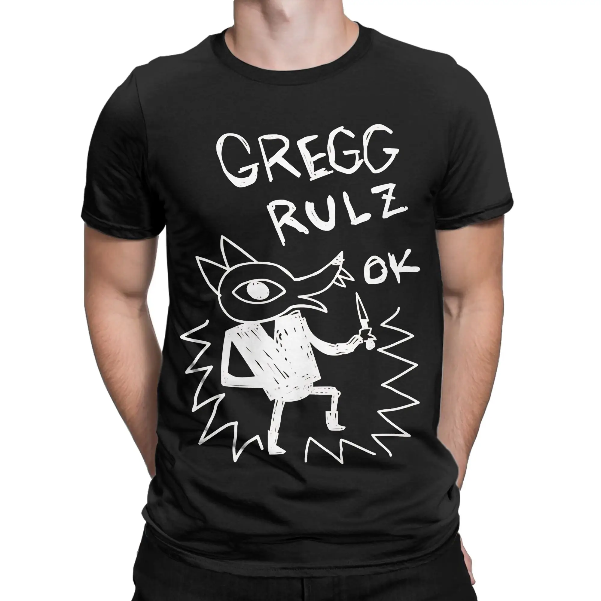 Anthropomorphic Cartoon Animals Classic Night in The Woods Funny Graphic 100% Cotton T-Shirt Tops Tees For Men