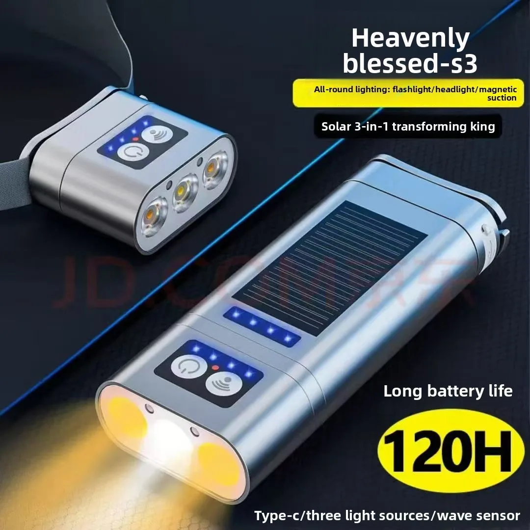 Led Multi Functional Flashlight Detachable And Assembled Headlight Large Capacity And Long Endurance Fishing Light Power Bank