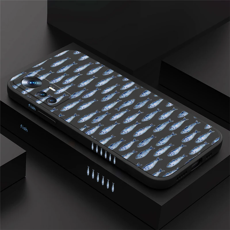 Poco X8 Pro Max Shockproof Matte Phone Case For Xiaomi Poco X7 X6 X5 Pro X4 GT X3 NFC X2 Silicone Fish Pattern Soft Cover
