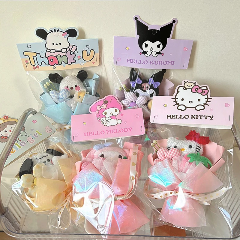 

Sanrio Mini кукольный букет Kawaii аниме держатель цветок симпатичная мультяшная кукла игрушка подарок на день рождения для друга