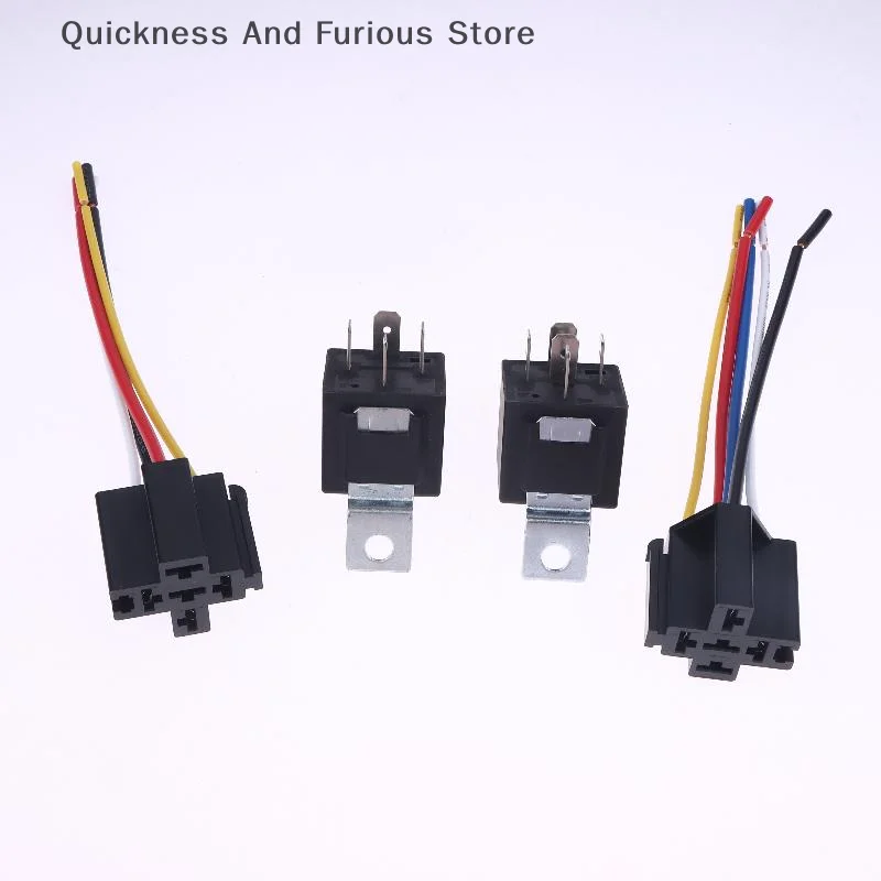 

Автомобильное реле 12 В, 4/5 контактов с розеткой/проводами/предохранителем, 40 А, SPST, предварительно подключенные розетки, водонепроницаемые автомобильные аксессуары