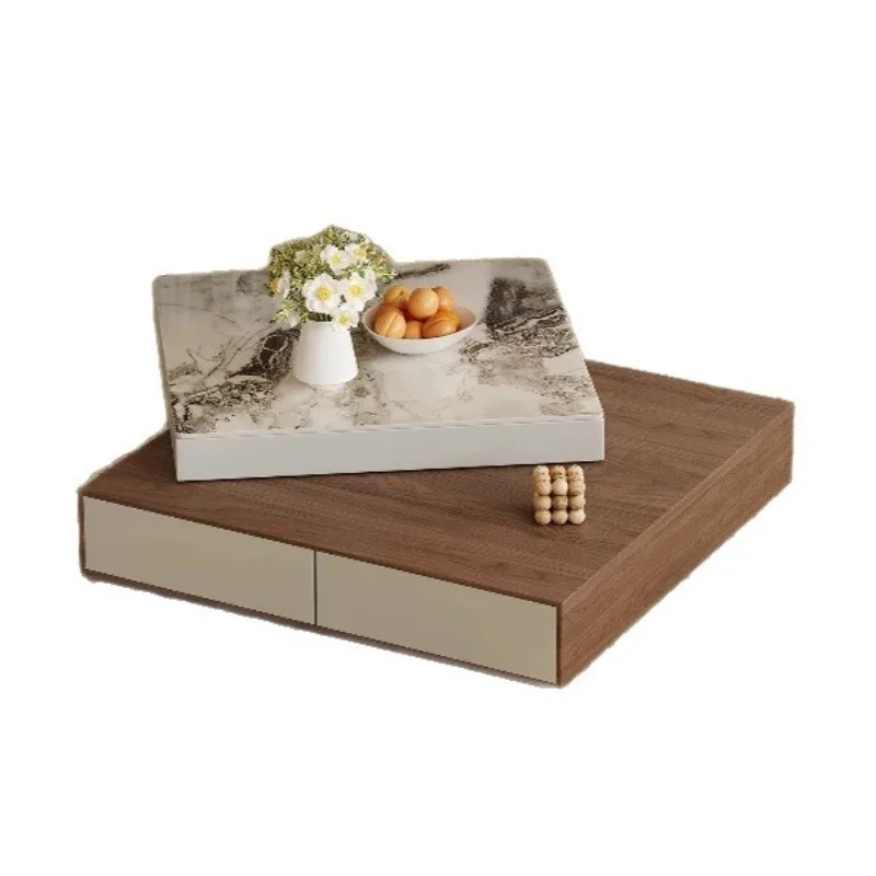 

rock slab rotating coffee table living room household small apartment modern simple light luxury high-end designer