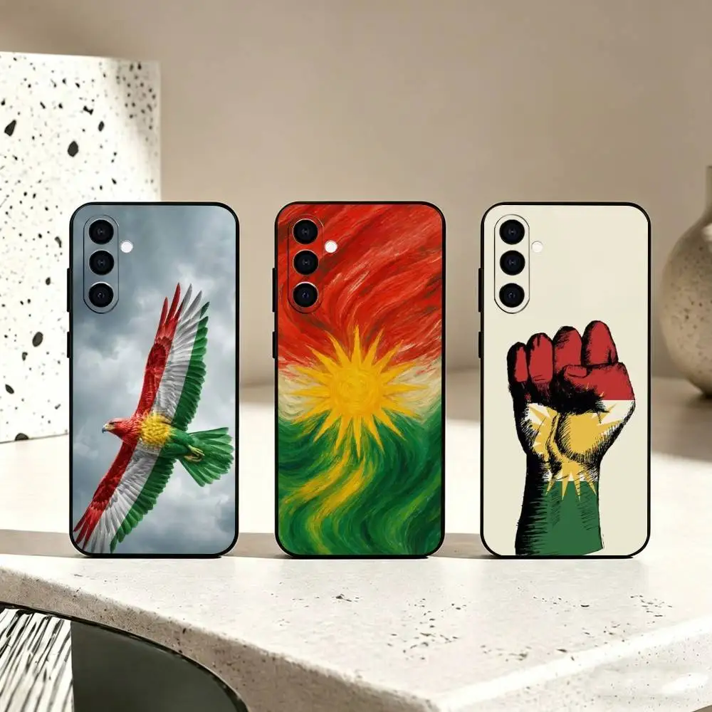 Kurdistan Flag A-Art gift Phone Case Black Silicone Soft For Samsung Galaxy A73,A72,A71,A70,A53,A52,A51