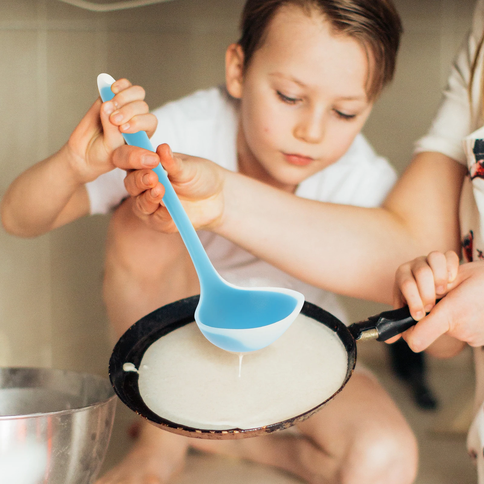

2pcs Ladle Set Silicone Kitchen Tools Long Handle Ergonomic Design Easy Clean Reusable Ladle for Cooking Daily Use Household