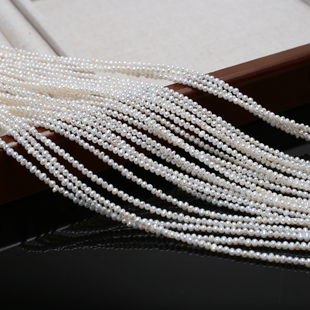 

2-3mm White Punch Bead Potato-Shaped Natural Freshwater Pearl Beads for Jewelry Making DIY Women Necklace Bracelet Accessories