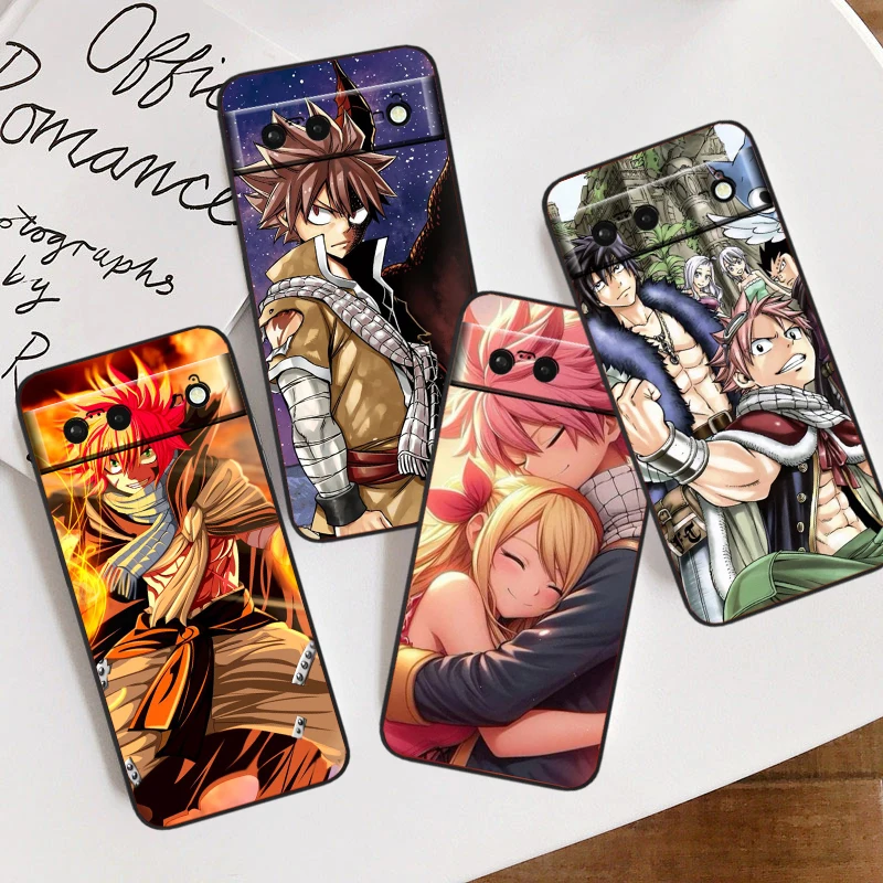 F-FAIRY T-TAIL Anime Cool For Google Pixel 9 8 7A 7 6A 6 5A 5 4 4A XL 5G Black Silicon Shockproof Shell Back Phone Case