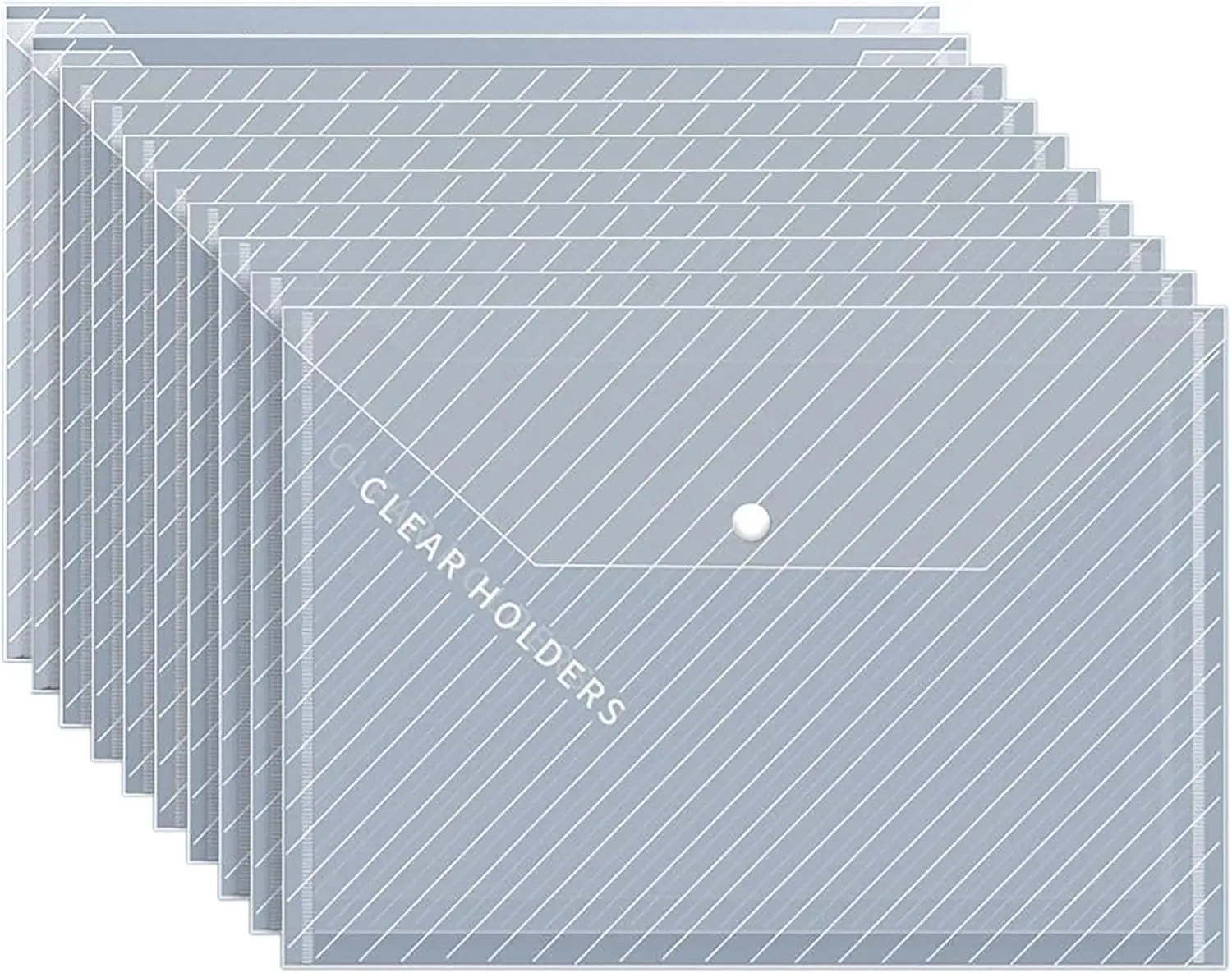 

Пакеты для хранения документов, 10 шт., формат А4, пластиковые, 13 x 9 дюймов, прозрачные, с застежкой-кнопкой (прозрачные)