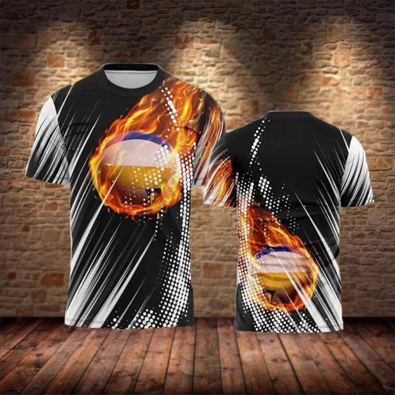 Popular Fashion Casual Volleyball Sports Quick Drying Jersey Men's T-shirt 3D Printed Trendy Summer New Street Daily Loose Top