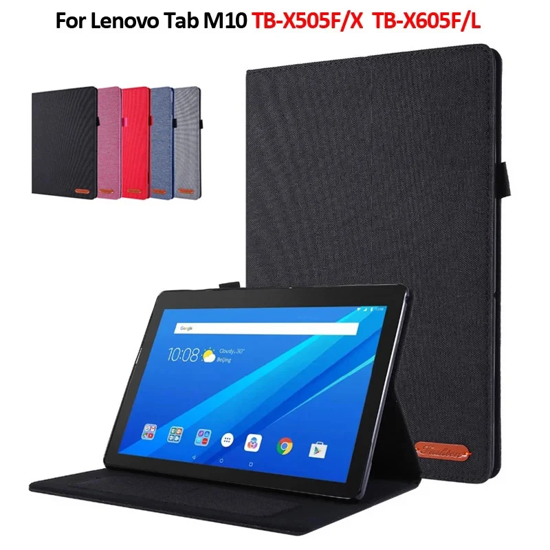 

For Lenovo tb-x505x Fabric Flip Tablet Cover for Funda Lenovo Tab M10 Case 10.1 inch tb-x605f x605l tb x505f tb x505l Case Coque