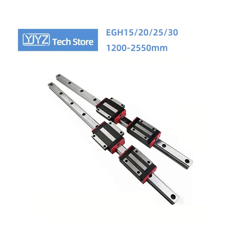 2PCS Low Linear Guide Rail Length 1200mm-2550mm 4PCS Slider Block EGH15/20/25/30CA And EGW15/20/25/30CC High Precision CNC Parts