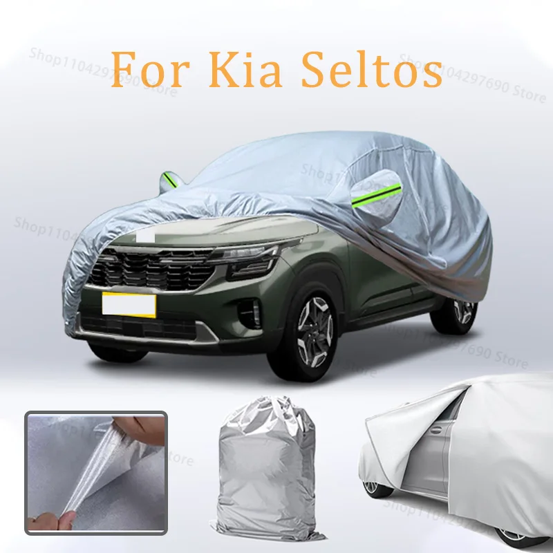 For Kia Seltos Car Cover Car door zipper - Waterproof All Weather - Automobiles Full Exterior Covers - Sun-proof - Outdoor