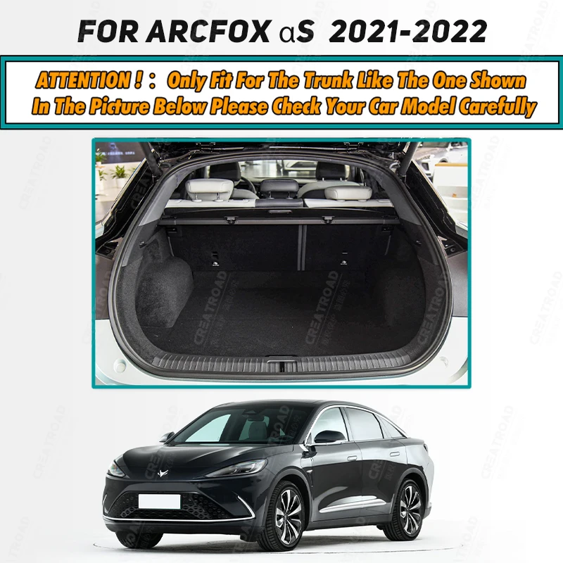 Auto Full Coverage Trunk Mat For ARCFOX αS 2021 2022 Leather Car Boot Cover Pad Cargo Liner Interior Protector Accessories