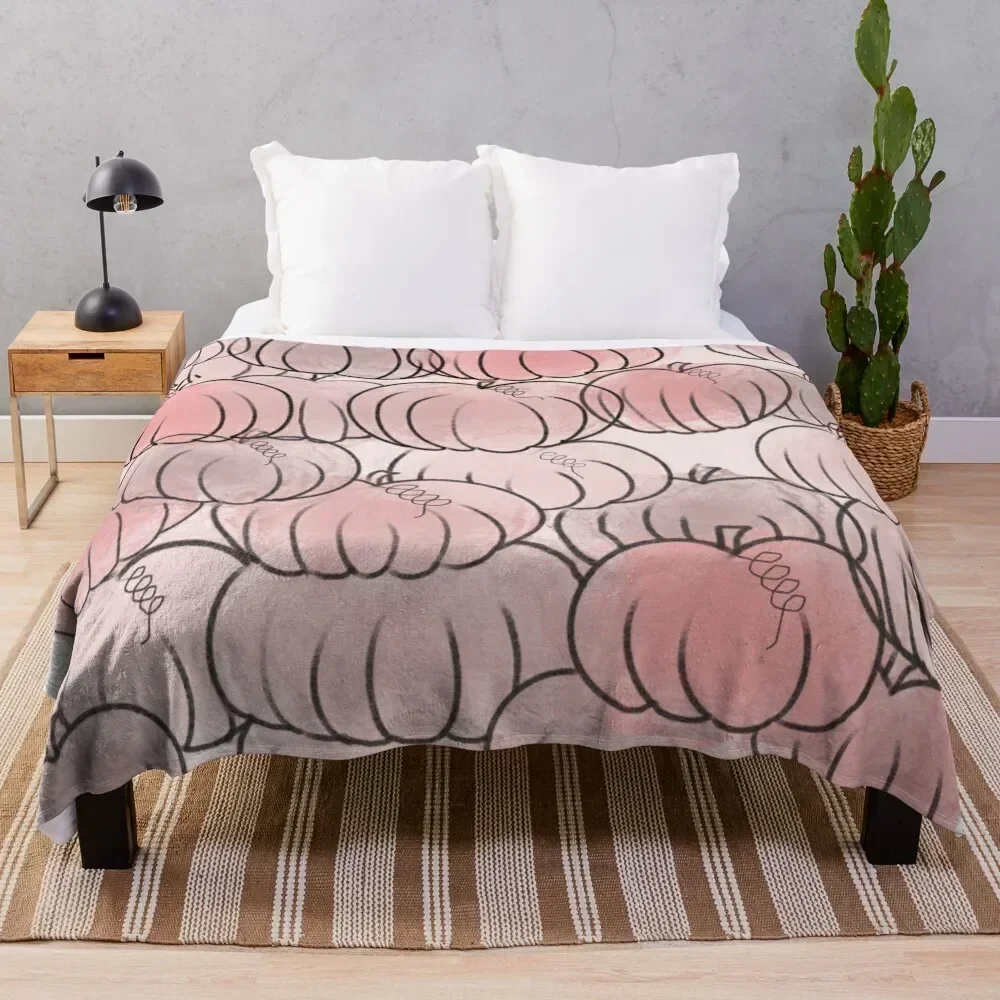 

Pretty Pink Pumpkins Throw Blanket Fade Resistant Durable Throw Blanket