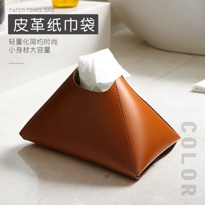 New Tissue Bag in Stock, Nordic Minimalist Tissue Box, Easy-to-draw Tissue Bag, Leather Tissue Bag, Desktop Tissue Box