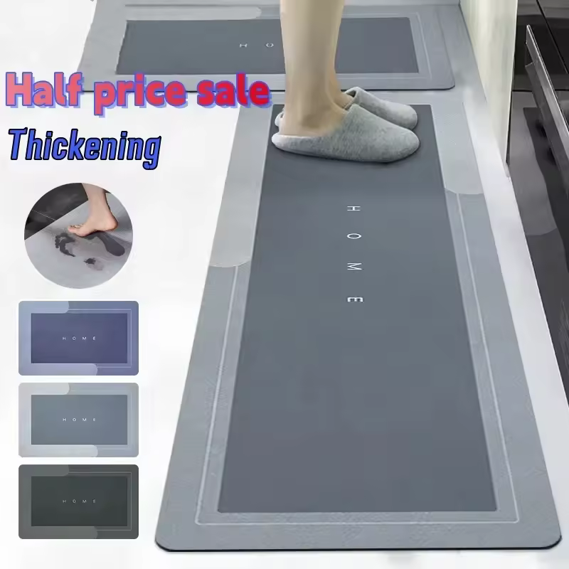 Super absorvente tapete de cozinha diatom lama almofada de banho anti-deslizamento tapetes de cozinha limpável lavagem longa tira tapete
