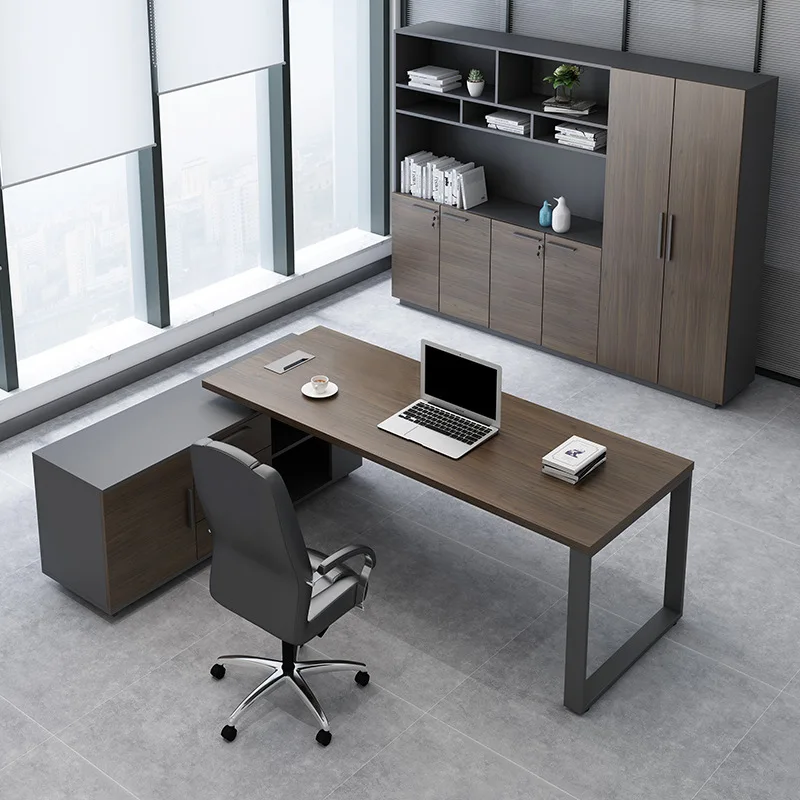 Boss table Simple modern office furniture Large class desk Financial supervisor Manager table Single office desk and chair group