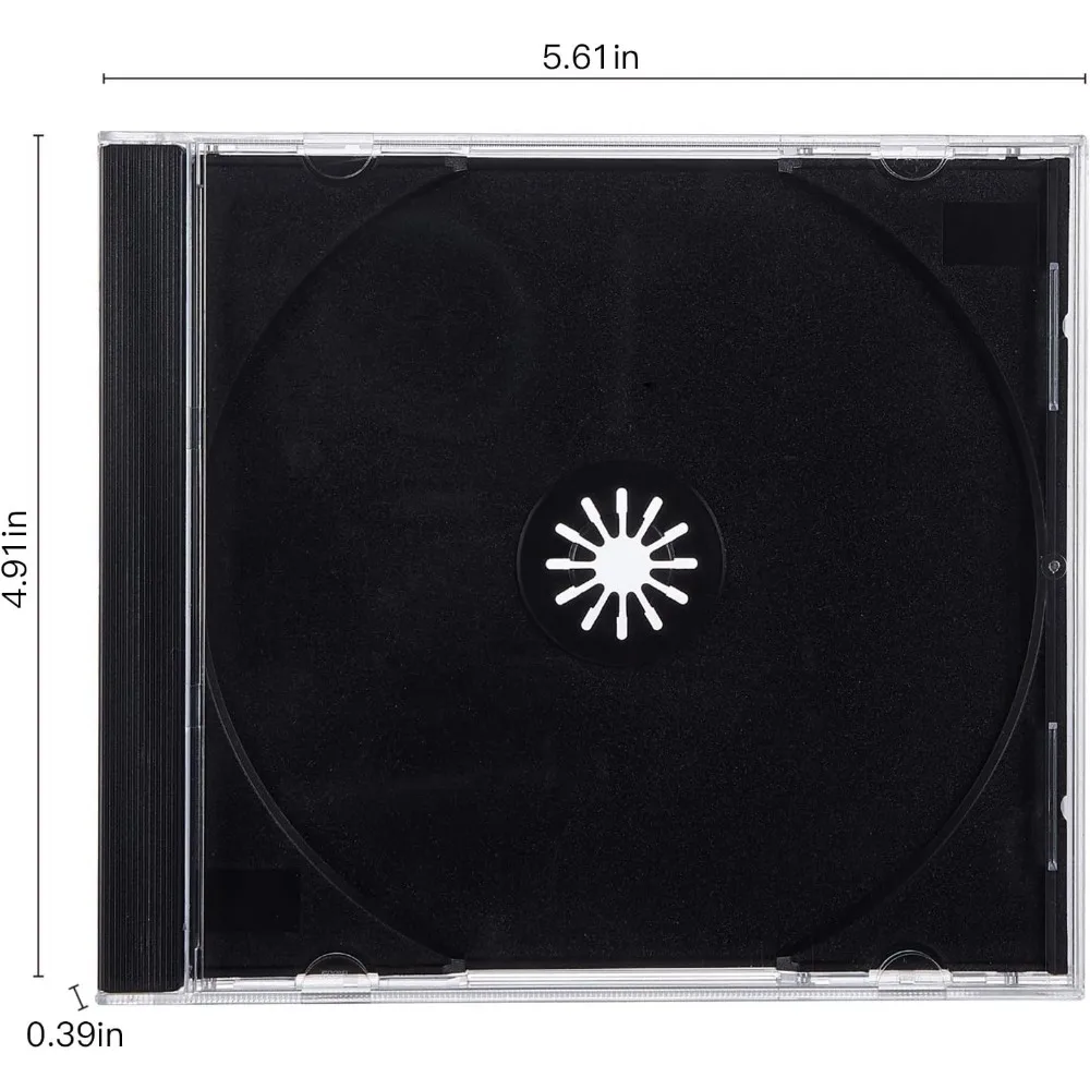 10.4 mm Standard Single Clear CD Jewel Case with Assembled Black Tray