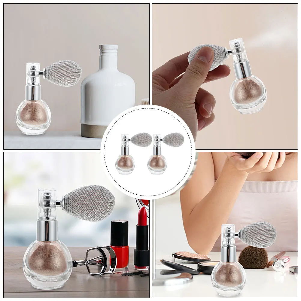 2 bottiglie spruzzatore di polvere scintillante per capelli, corpo, viso, evidenziatore, accessorio per trucco, strumento spray lucido, regalo femminile