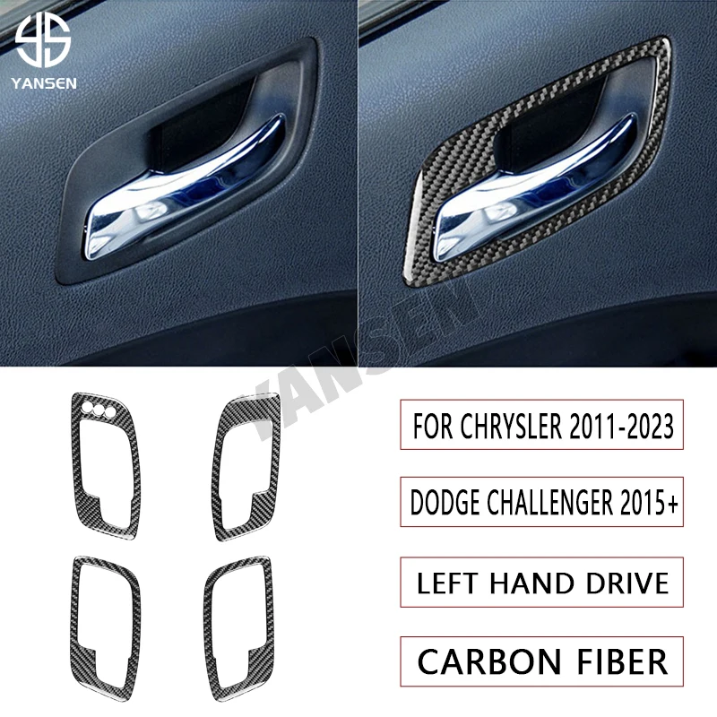

Car Auto Side Door Handle Cover Frame Trim Carbon Fiber Sticker For Dodge Challenger 2015+ For Chrysler 2011-2023 Accessories
