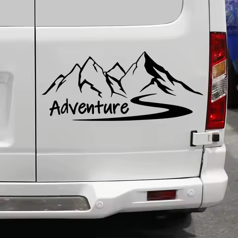 Car Mountains Adventure Decor Stickers For Camper Van Motorhome Caravan RV Vanlife Decor Decal Cover Auto Tuning Accessories
