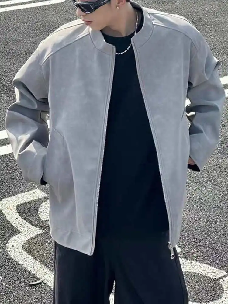 

Повседневное мужское и женское модное кожаное пальто с воротником-стойкой, весенне-осенняя верхняя одежда для отдыха Sli ort