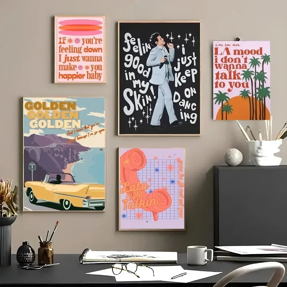 Harris Style Lyrics Art Poster Canvas Painting Modern Home Living Room Bedroom Entrance Bar Coffee Shop Art Painting Decoration