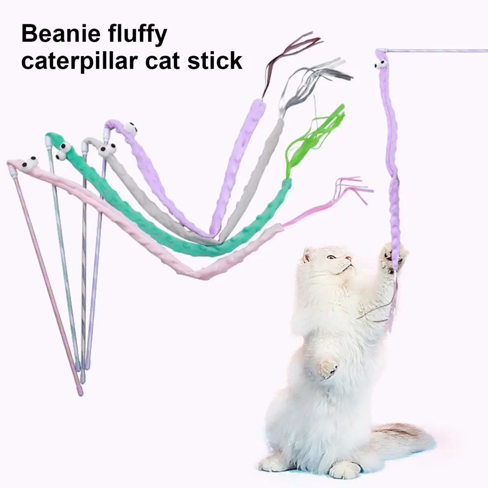 

Funny Cat Toy Stick Entertaining Cat Stick Toy Teaser Wand with Rattle Paper Bell Bite-resistant Design Fun Pet for Playful