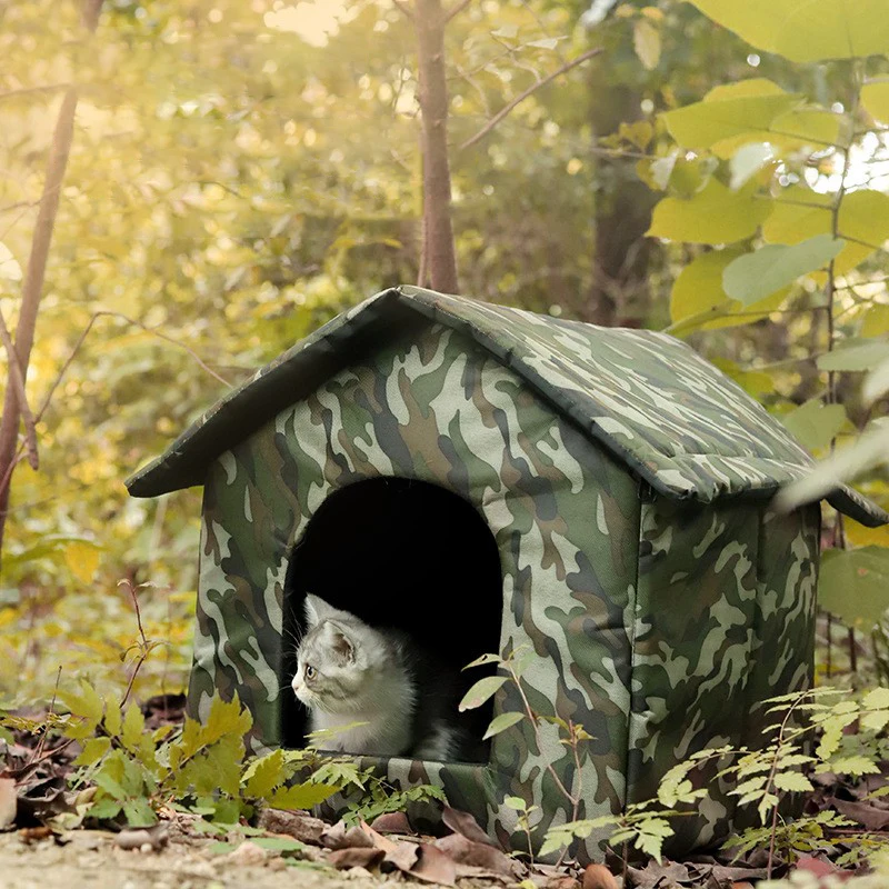 

New Stray Cat Dog Rescue Waterproof and Warm Outdoor Tent, Insulated Cozy Warm Bed Durable Dry Winter Pet House Cat Kennel Nest