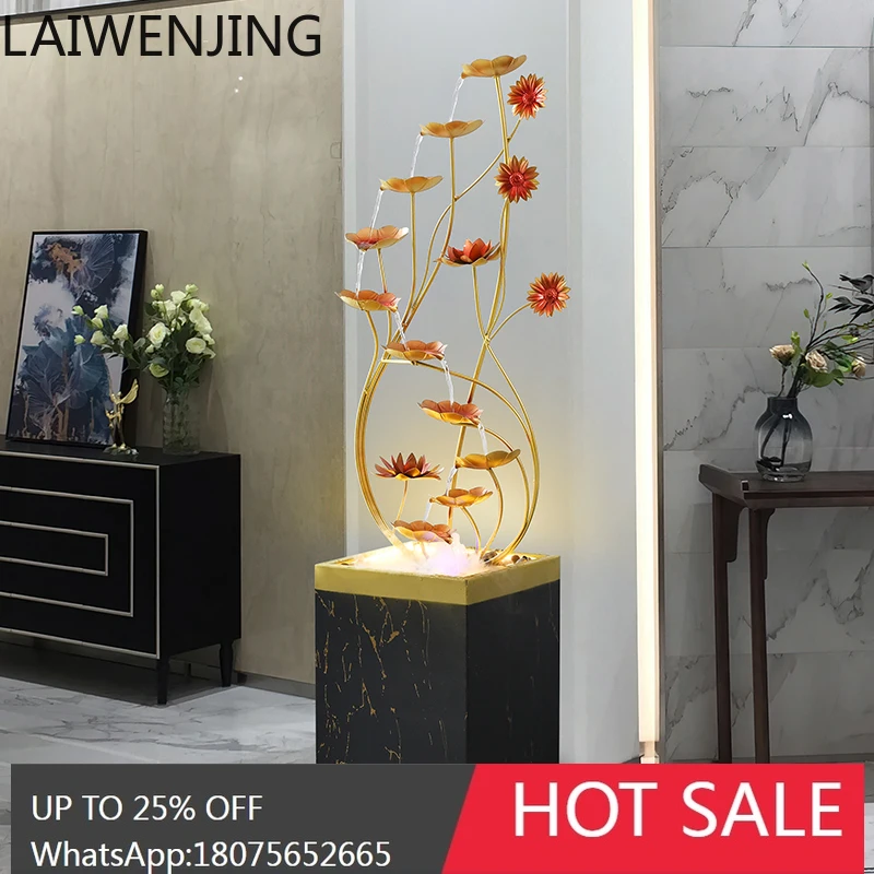 HLZ modern light luxury ornaments, flowing water floor home TV cabinet decorations