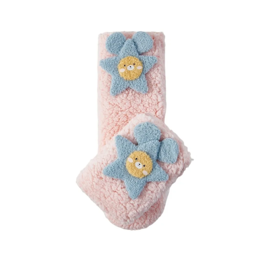 

Fashion Warm Tube Socks Thickened Soft Texture Coral Fleece Sock Cartoon Pattern Mid-Calf Socks Winter