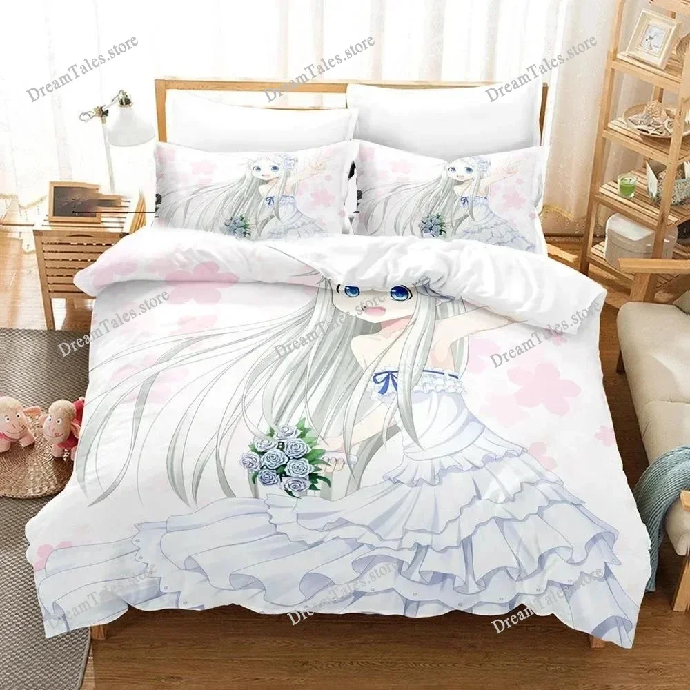 3D Print Anime Anohana Honma Meiko Bedding Set Boys Girls Twin Queen Size Duvet Cover Pillowcase Bed Kids Adult Home Textiles 5