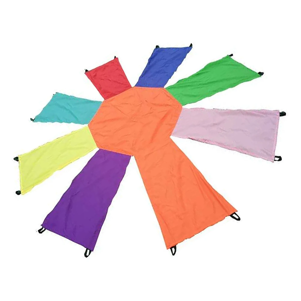 

1pc Rainbow Parachute Throwing Umbrellas Toy Puzzle Premium Nylon Portable Children Hand Strength Coordination Training