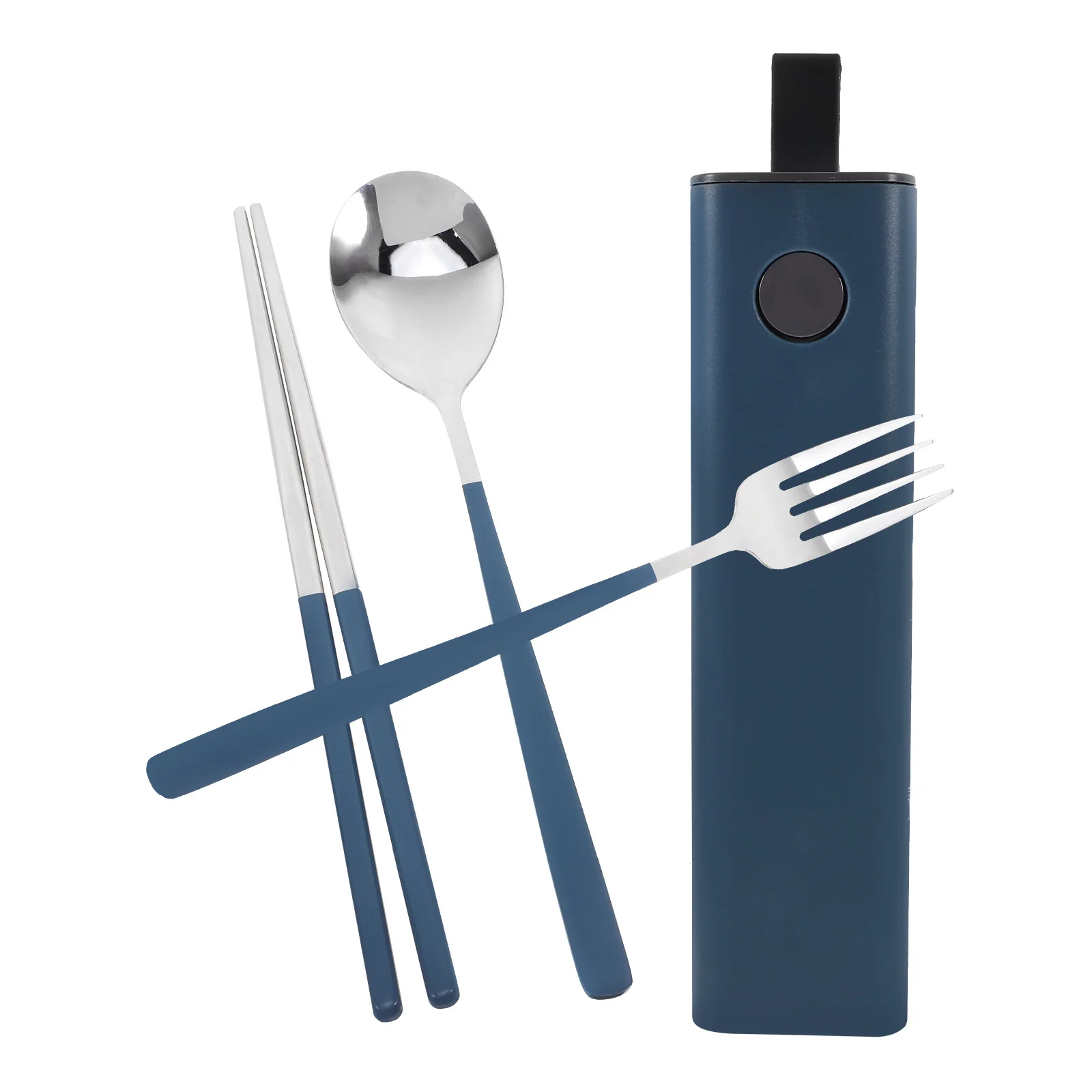 

1Set Travel Cutlery Set Stainless Steel Spoon Fork Chopsticks Portable Utensils Case Picnic Lunch Box Silverware