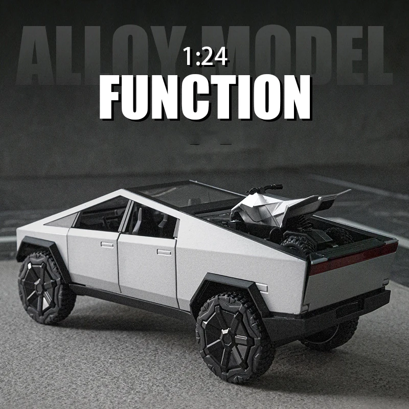 1:24 Cyber toy truck Model Y Model 3 Model X Alloy Diecasts & Toy Vehicles Metal Toy Car Model Sound and light Collection Toy