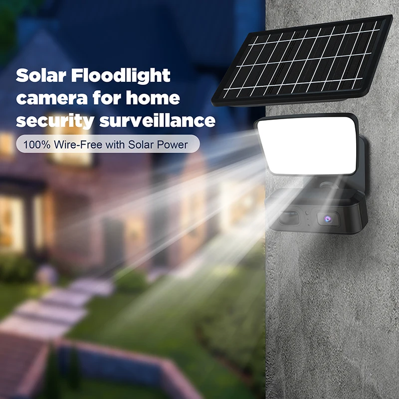 UBOX 3MP 4G SIM/WIFI Solar Power Floodlight Camera Garden Wall Lamp Security Outdoor Wireless Low Power PIR Motion Detection