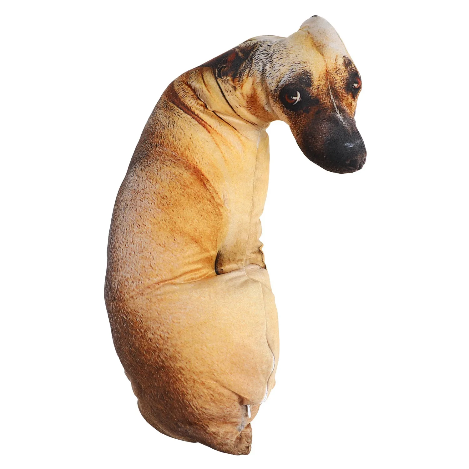 Bend Dog Impresso Jogar Travesseiro, Animal Realista, Funny Dog Head Cosplay, Brinquedo Favorito das Crianças, 3D Almofada para Casa