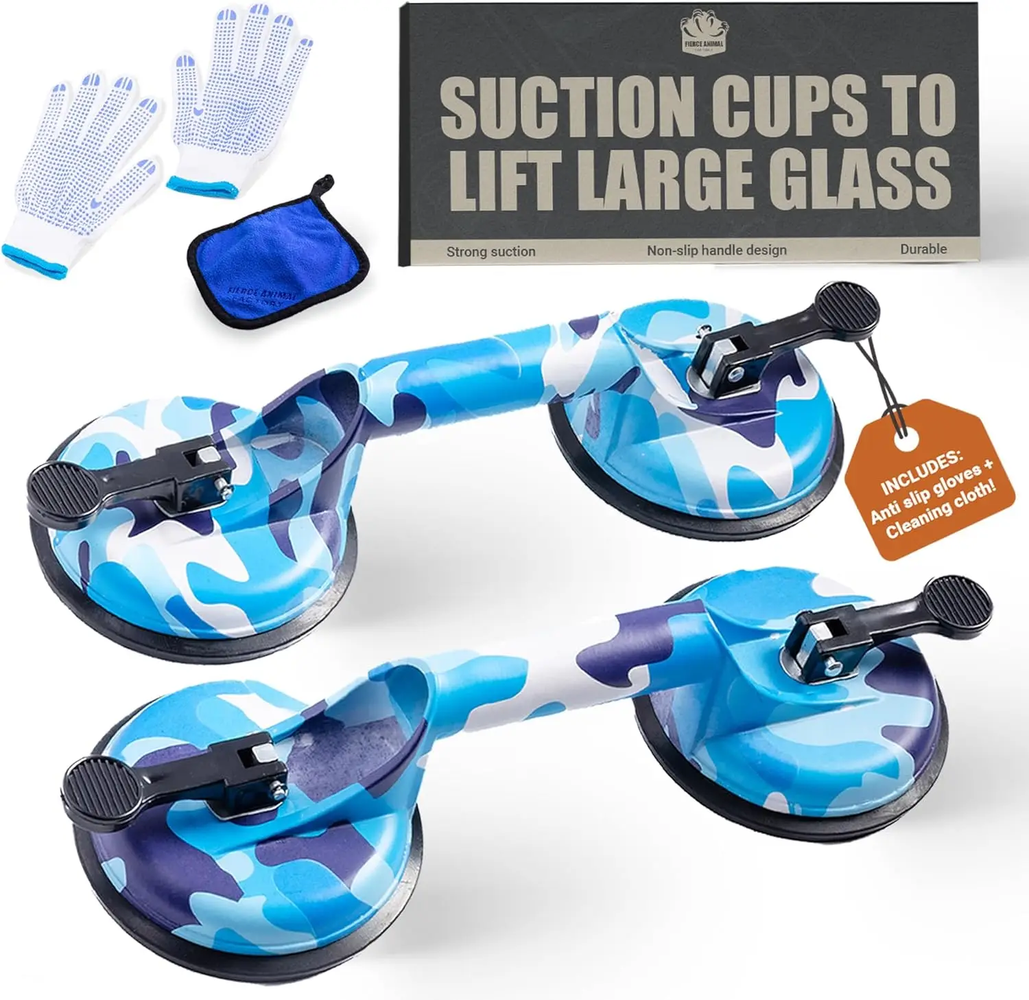 

Heavy-Duty Aluminum Suction Cups for Glass, Tile, and Metal Lifting - 242lb Capacity (2 Pack)