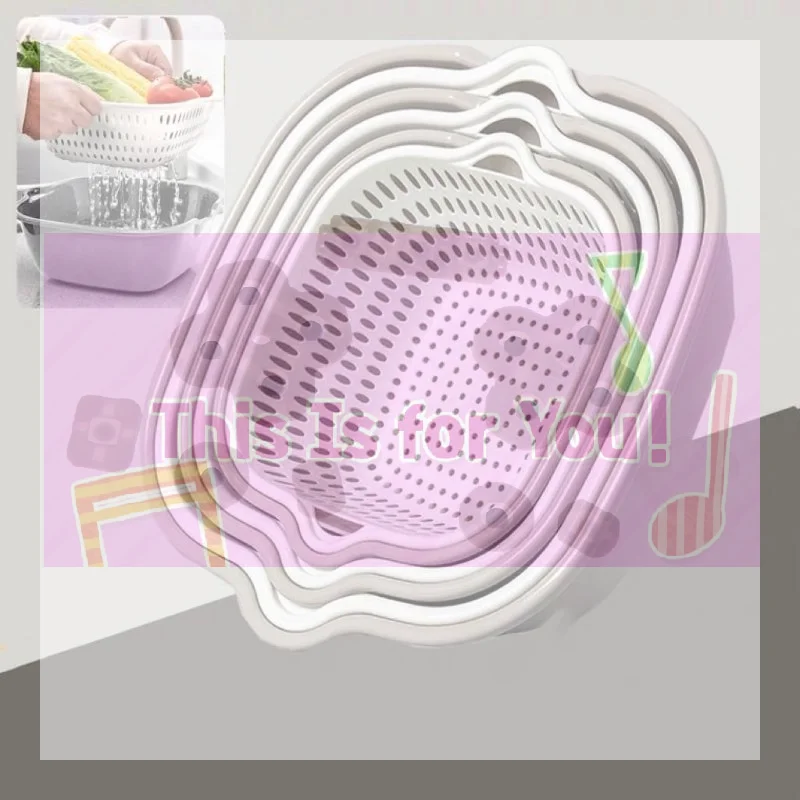 2/6/8Pcs Kitchen Sink Vegetable Drainer Fruit Basket For Fruit Washing Plastic Basin Vegetable Washing Basin Drain Basket Basin