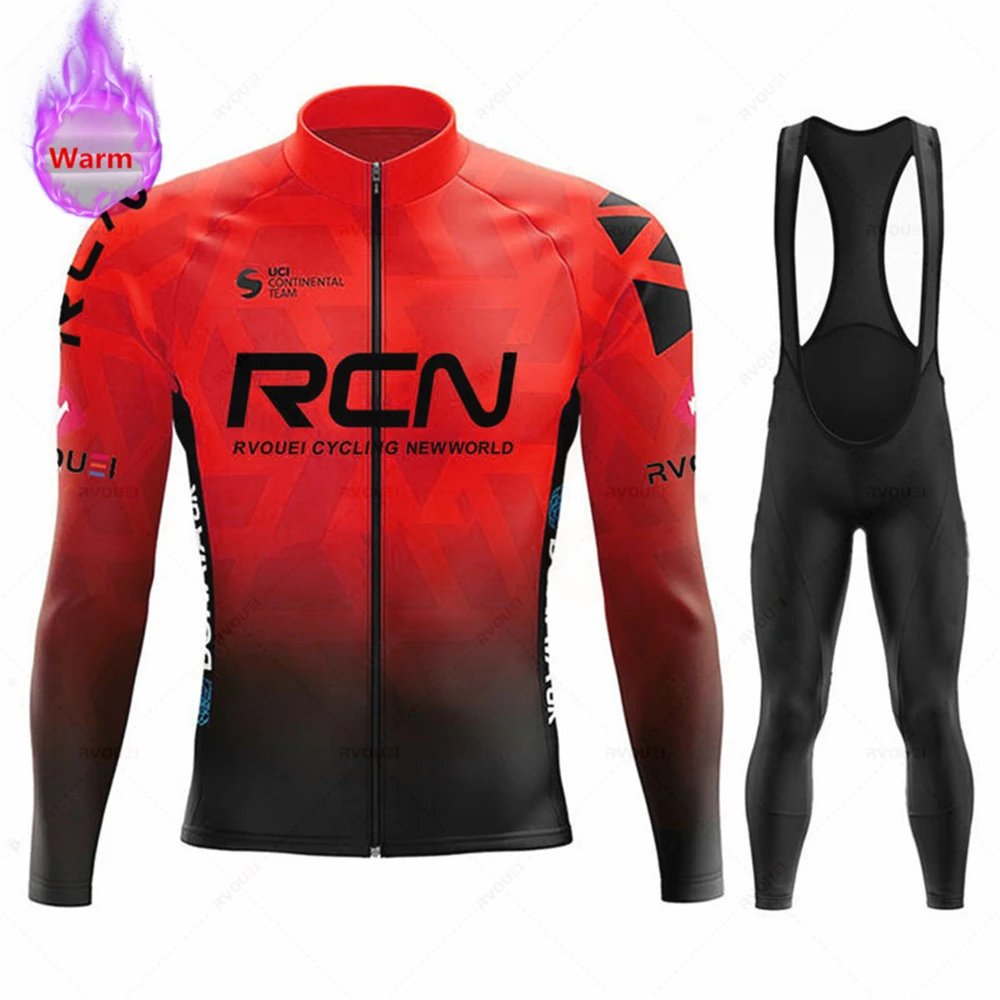 2023 Rcn Winter Cycling Jersey Set Ropa Ciclismo Thermal Fleece Bicicleta Clothing MTB Bicycle Racing Uniform Road Bike Clothes